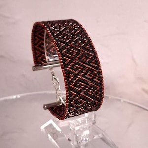 Even Count Peyote Bracelet Pattern PDF, Black Copper Geometric Bracelet, Bead Weaving Pattern, Instant Download, Seed Bead Bracelet Tutorial
