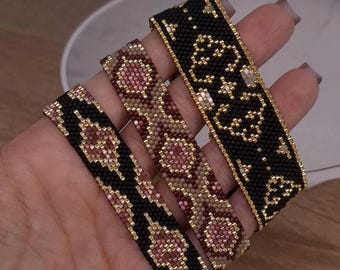 3 Peyote Bracelet Patterns Bundle PDF, Geometric Bead Weaving Tutorials, Miyuki Delica Bracelet Set, Seed Bead Jewelry Patterns