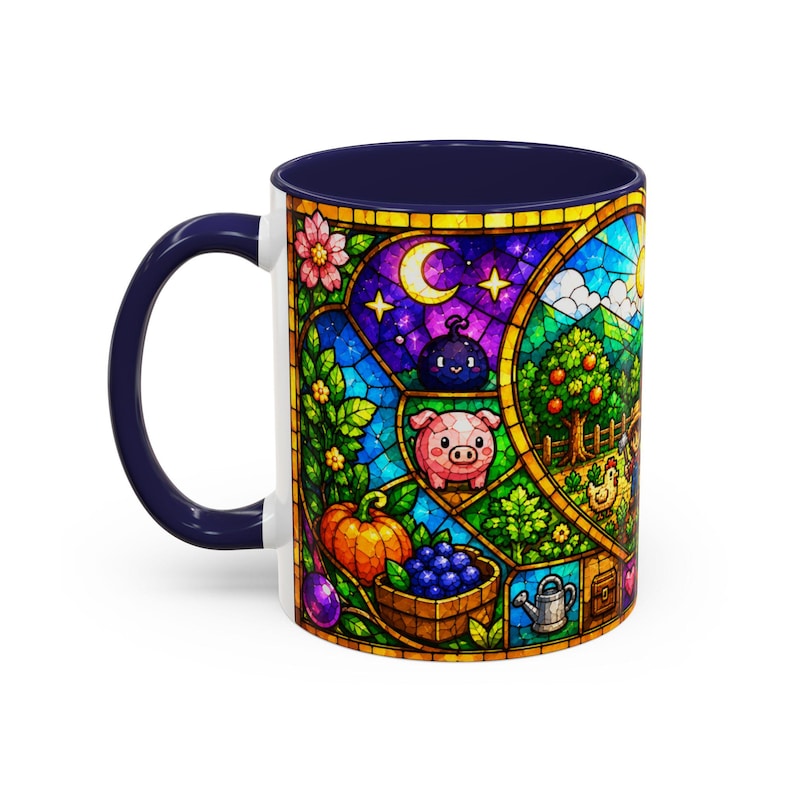 Stardew Valley-mok, koffiekopje in gebrandschilderd glas, gezellig gamercadeau afbeelding 3