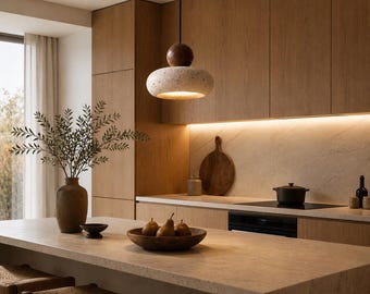 Vintage Agate Stone Pendant Light Natural Yellow LED Hanging Lamp Modern Decor