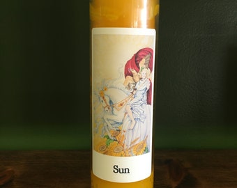 Sun Tarot Card Spell Candle