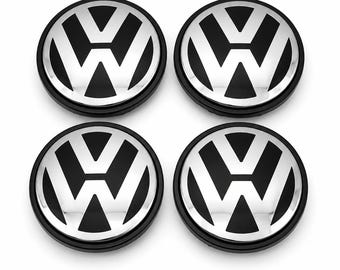 VW Nabendeckel 4er Set 65mm 70mm Schwarz Glänzend | 3B7601171 7L6601149 Nabenkappen Golf Passat Polo Nabenkappen