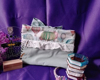 Pastel Hot Air Balloon Kindle Sleeve – Padded Case with Lace Trim