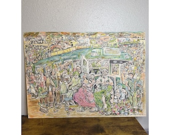 Obra de arte original, rara y vintage, del artista sudafricano George Misang.