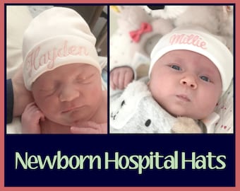 Personalized Newborn Hospital Hats * Embroidered Baby Hat