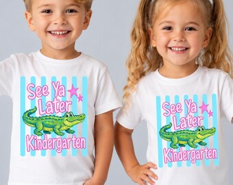 See Ya Later Kleuterschool Kinder Gator Comfort Colors® T-shirt, leuk grafisch T-shirt kleuterschool afstuderen, afscheidscadeau, Last Day Of School-cadeau