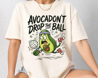 Grappig avocado-volleybal Comfort Colors® T-shirt, leuk volleybalcadeau voor tieners, meisjes, jongens, sport T-shirt, cadeau volleybalspeler
