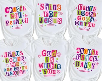 Coquette Christian Faith Comfort Colors® T-shirt, inspirerend religieus T-shirt met print, trendy christelijk T-shirt voor meisjes, schattig religieus