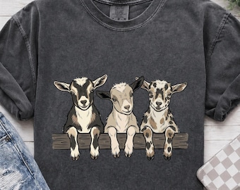 T-shirt Goats Comfort Colors®, shirt schattig geiten, shirt grappig geit kind, shirt boerderijdieren, shirt geitenliefhebber, shirt geit cadeau, cadeau voor haar