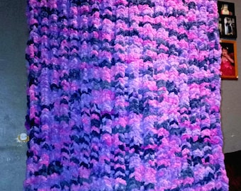 Purple graffiti blanket