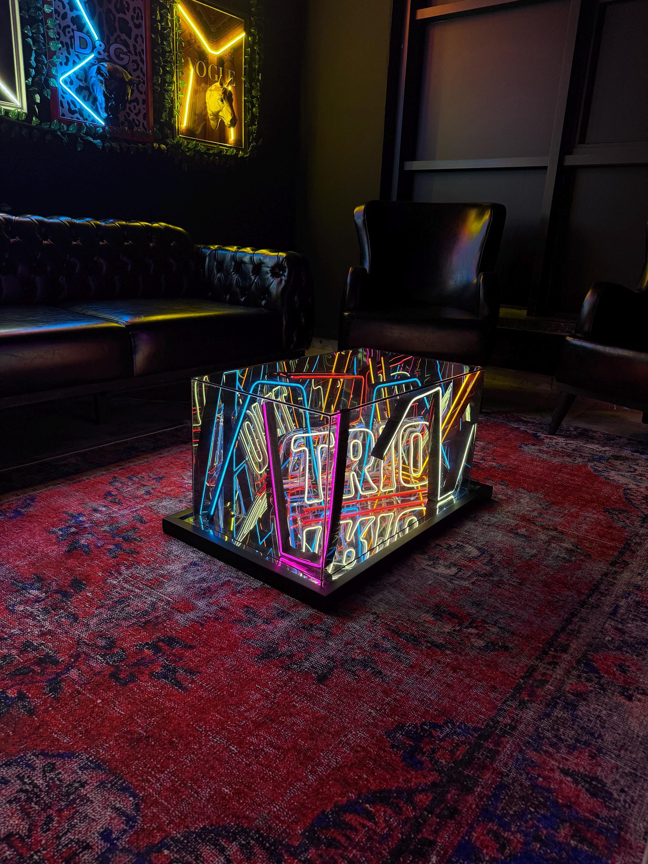 Infinity mirror coffee table - Etsy 日本