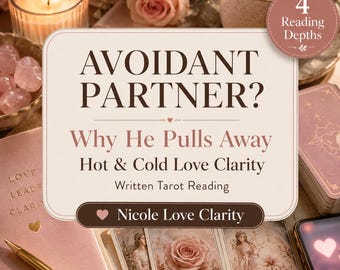 Avoidant Partner Tarot Reading | Why He Pulls Away, Hot Cold Love Clarity