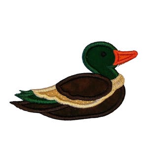 Embroidered Mallard Duck; Cotton Fabric Iron-on Applique; hunting no sew embroidered patch- ready to ship