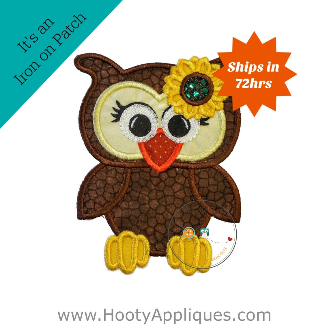 Fall Girl Owl Iron on Embroidered Fabric Applique Patch Etsy