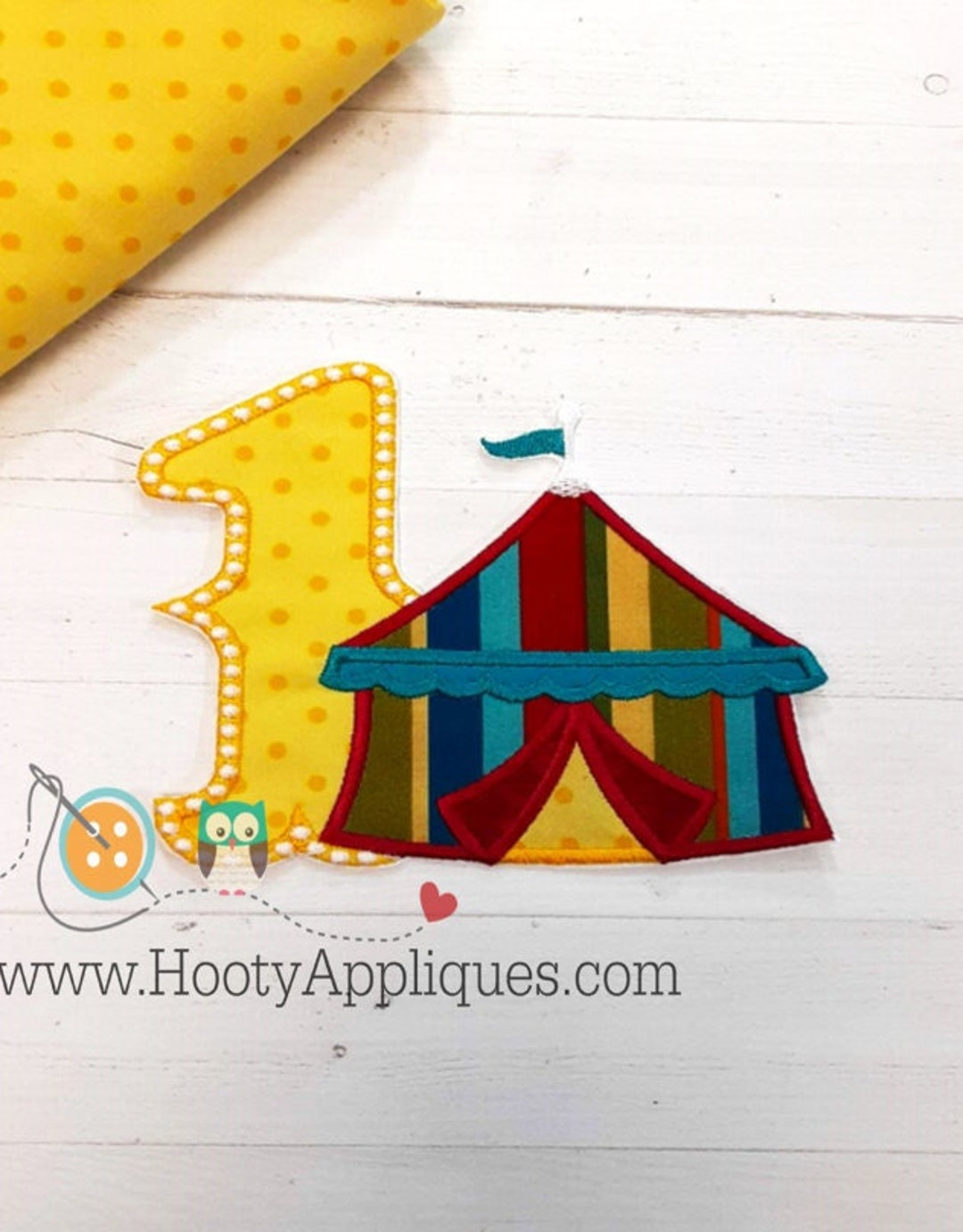 Embroidered Circus Tent Numbers Ironon Applique Numbers Embroidered Birthday Numbers Numbers 1