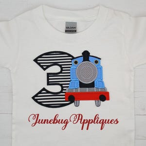 Embroidered Iron-on Train Applique: Birthday Numbers 1-9
