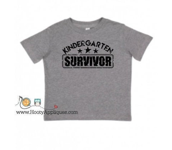 Download I Survived Kindergarten T Shirt Svg Graduation Tees In Granite Gray Rabbit Skins Fine Jerseys Made To Order Graduation Gift Under 20 By Hooty Appliques Catch My Party