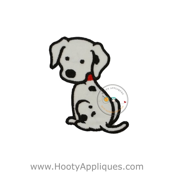 Small Dalmatian puppy; iron embroidered fabric applique; patch