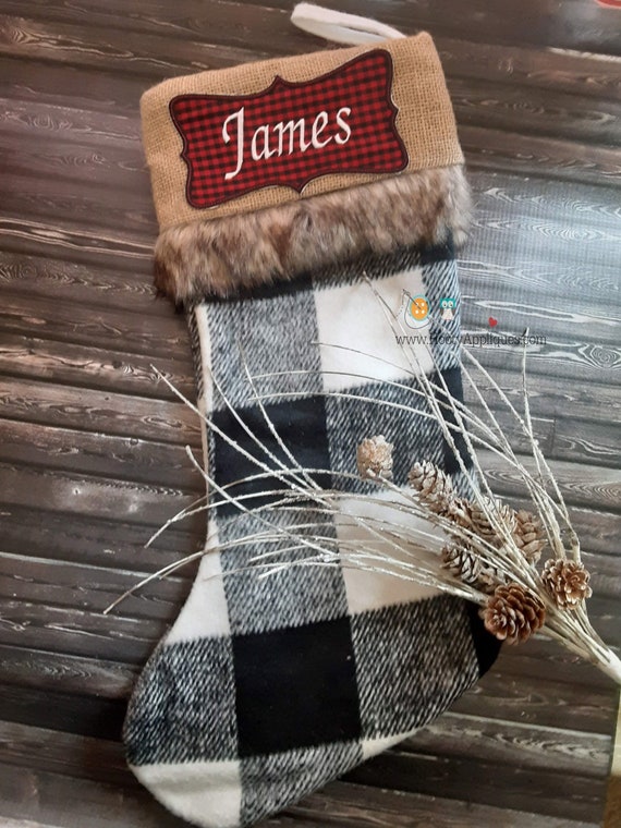 Embroidered Christmas Label; Ironon Label Patch; Christmas Stocking