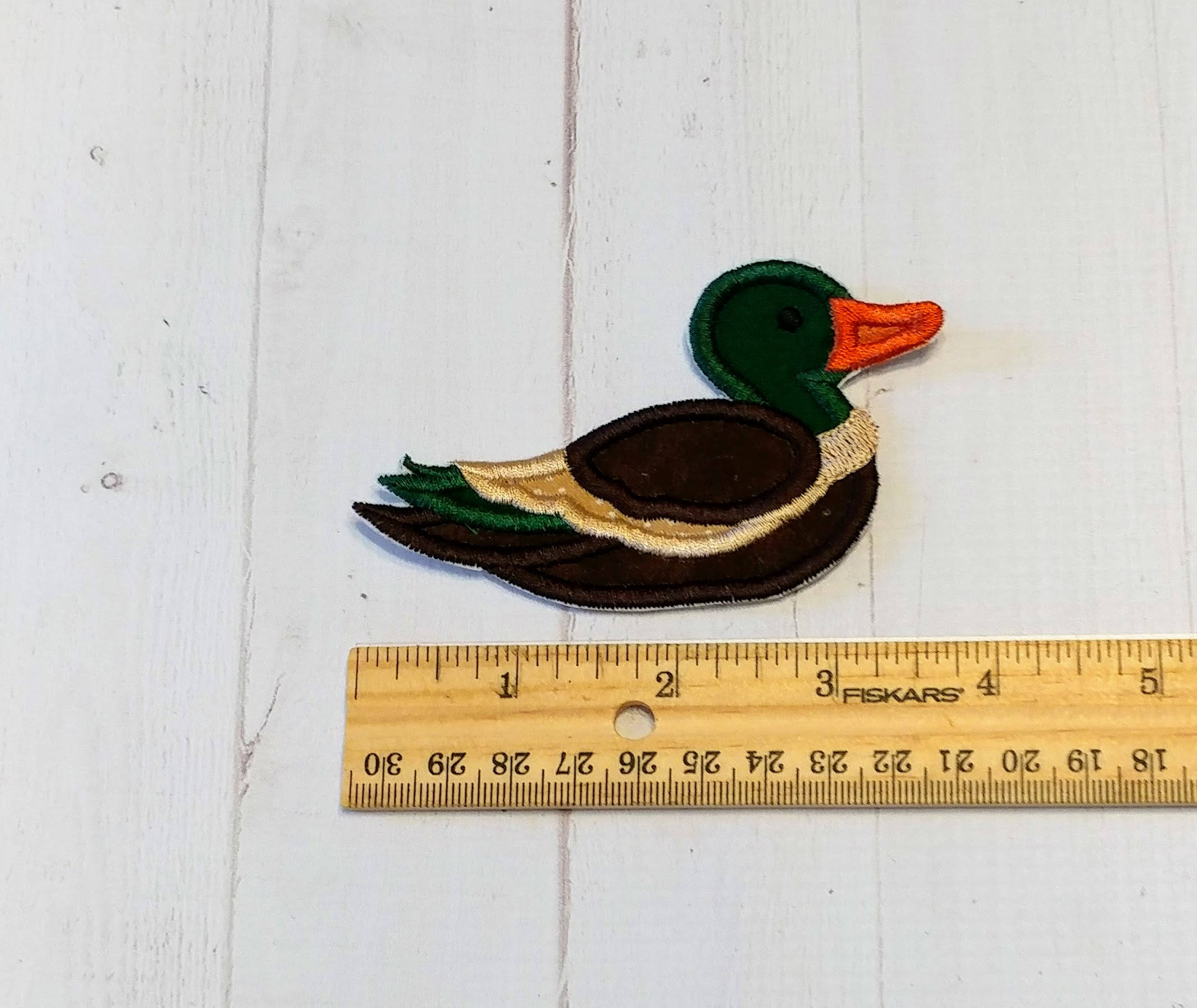 Embroidered Mallard Duck Cotton Fabric Ironon Applique Etsy Polska