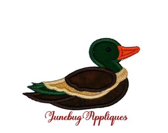 Embroidered Mallard Duck Patch: Iron-on Cotton Applique
