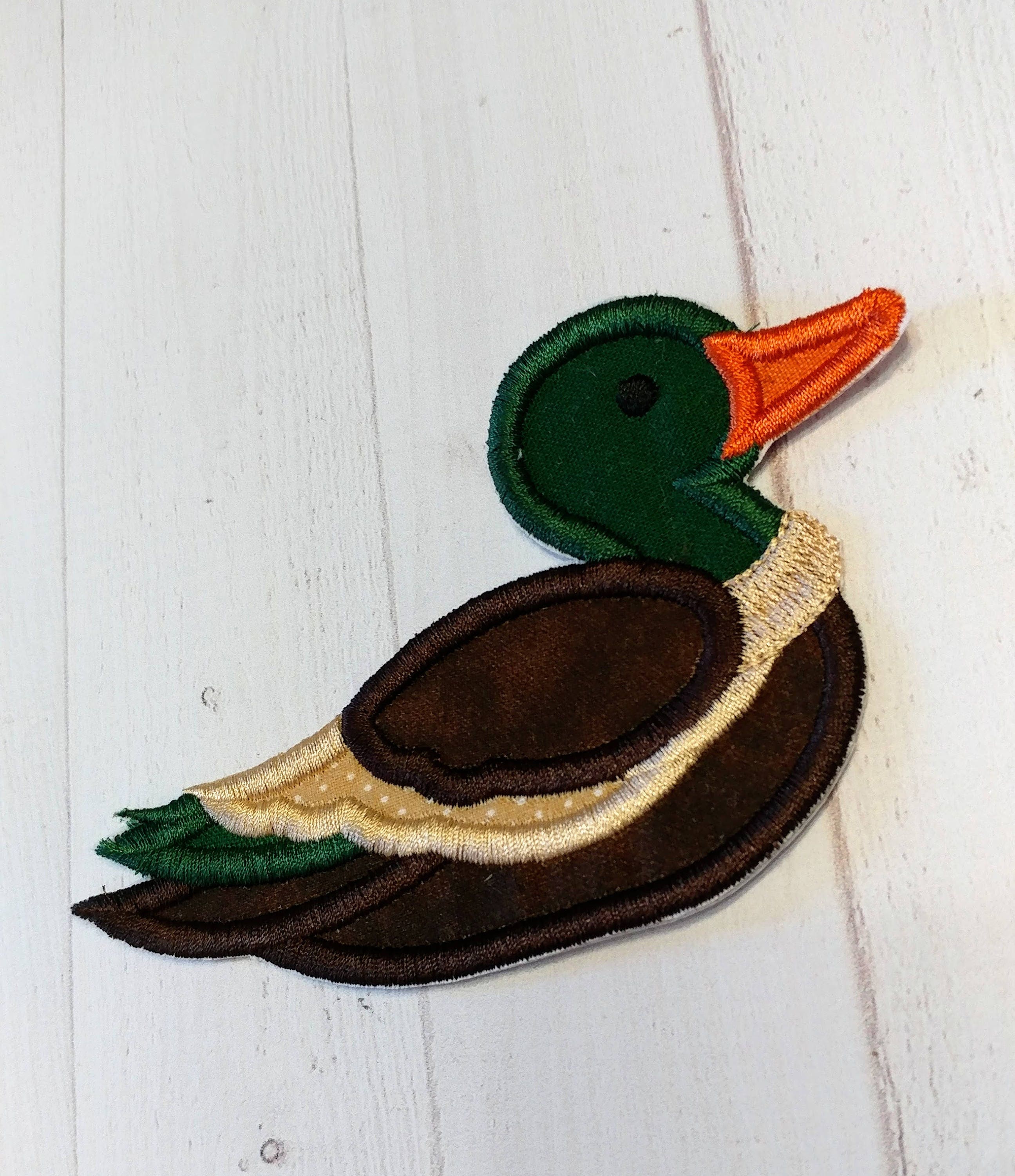 Embroidered Mallard Duck Cotton Fabric Ironon Applique Etsy.de