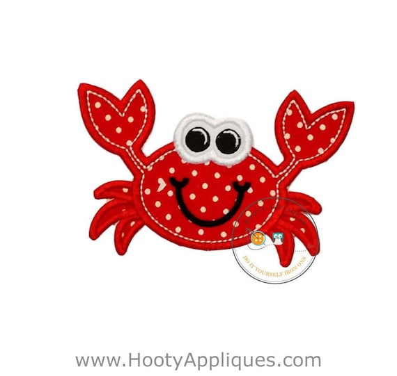 IRON ON PATCH APPLIQUE CRAB LARGE RED IRON ON PATCH APPLIQUE CRAB LARGE RED