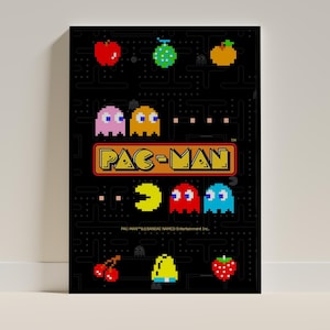 パックマン公式品　90s ウォールアート ウォールデコ 壁掛けアート インテリア Pac man poster - Etsy 日本