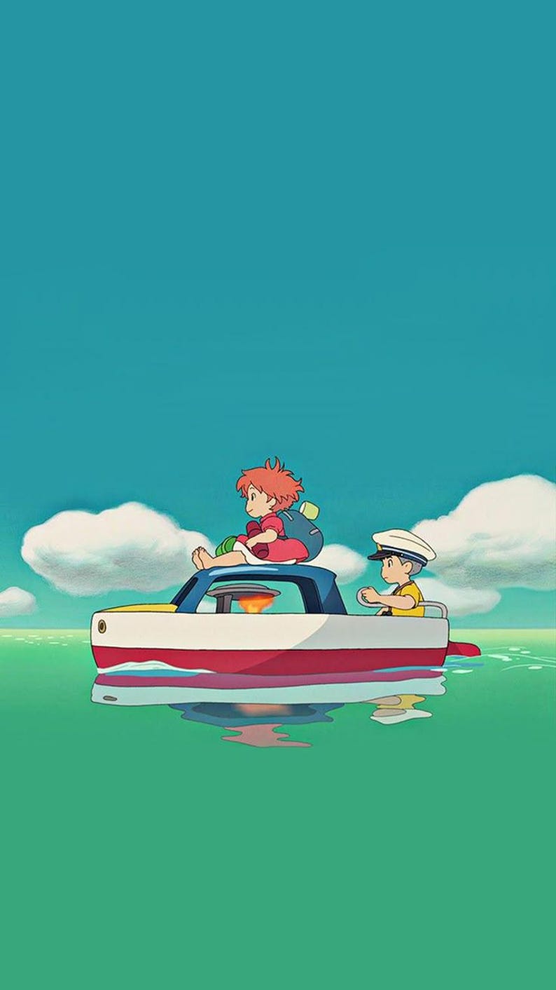 Puede incluir: Ilustraci&oacute;n animada de un barco navegando sobre el agua. El barco es blanco y rojo con una parte superior amarilla. Dos personajes de dibujos animados est&aacute;n en el barco, uno est&aacute; sentado en la parte superior y el otro conduce el barco. El cielo es azul con nubes blancas.