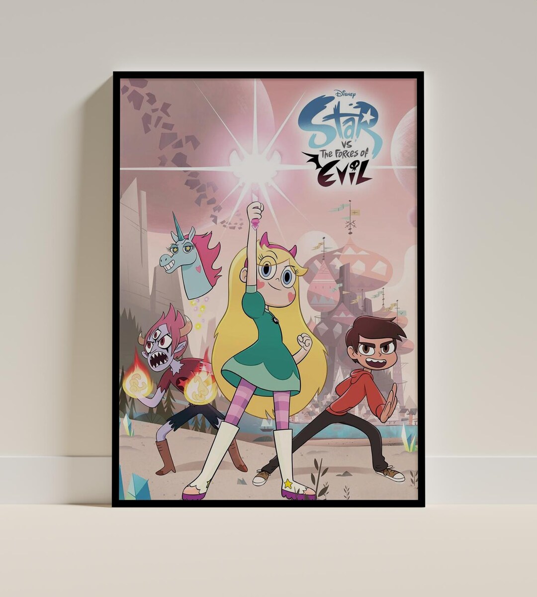 Star Vs the Forces of Evil Poster, Disney Wall Art, Girls Magic Room ...