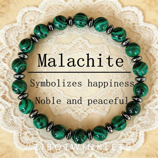 Natürliche Malachit Facettierte Perlen Stretch Armband