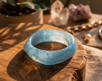 Chunky Resin Bangle Bracelet, Waterproof Summer Beach Jewelry, Bold Statement Piece