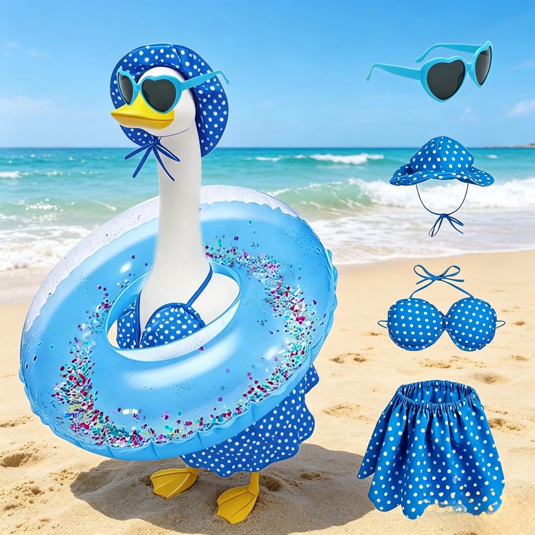 Funny Easter Yard Goose Decor Set, 23 Inch Porch Goose Float Outfit ...
