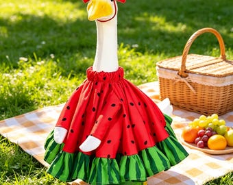 23インチのポーチガチョウの衣装、スイカガチョウのコスチューム、夏のガチョウの服、庭の芝生屋外装飾
