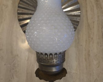 Vintage Milk Glass Hobnail Wall Sconce - candle holder
