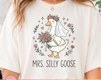 Mrs Silly Goose PNG, Bride To Be Goose Gettin Loose Shirt Design, Funny Bachelorette Party Bride Graphic