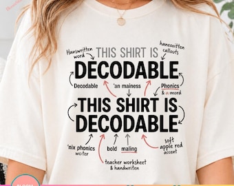 This Shirt Is Decodable PNG, Structured Literacy Teacher Reading Specialist Science Of Reading Educator Phonics Interventionist