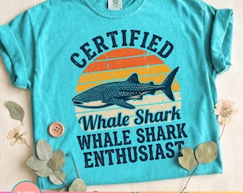 Certified Whale Shark Enthusiast PNG, Vintage Ocean Lover Shirt Design, Marine Life Graphic, Shark Lover Sublimation