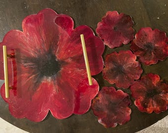 Poppy tray and coasters
