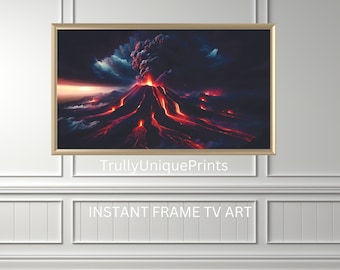 Frame TV Art, Volcanic Eruption Frame Tv Art, TV Screensaver, Samsung Frame TV Art