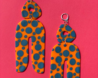 Party Pizzazz - Orange and Blue Polka Dots