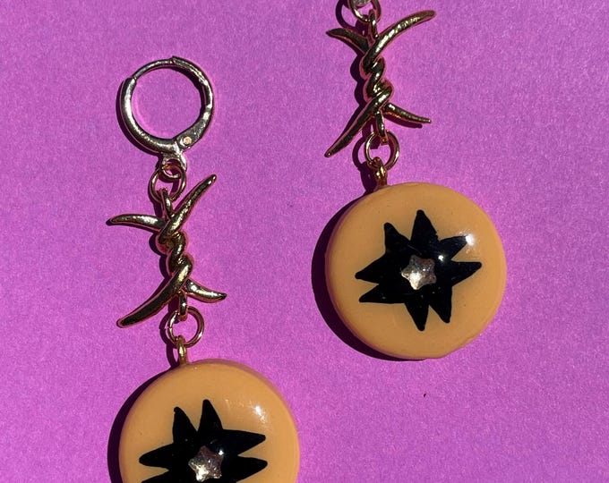 Quilted Gemstar Earrings - Yellow