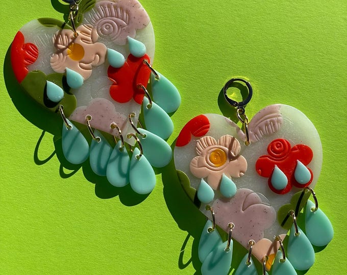 Crying Hearts - Translucent Floral Print