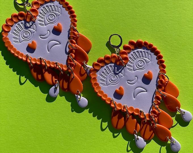 Crying Hearts - Lavender and Orange Cake Hearts