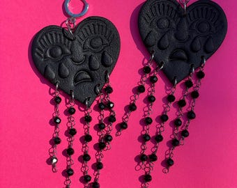 Crying Hearts Jr - Onyx Rosary