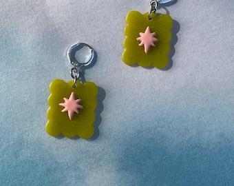 Slime Green Cookie Earrings