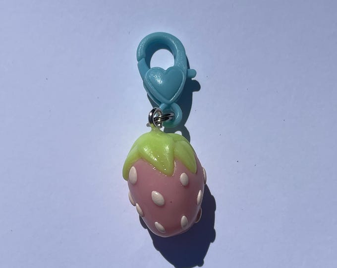 Pastel Strawberry Zipper Charm