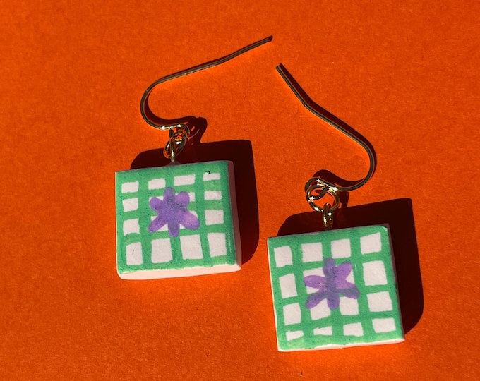 Flower Grid Earrings