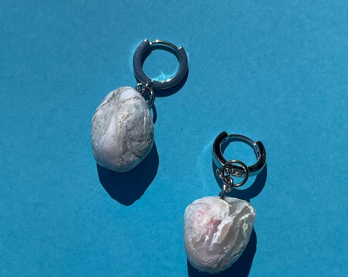 Snow Rocky Charms with Silver Hoops