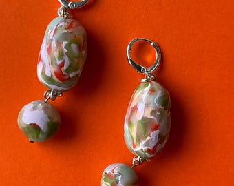 Marbled Bead Earrings